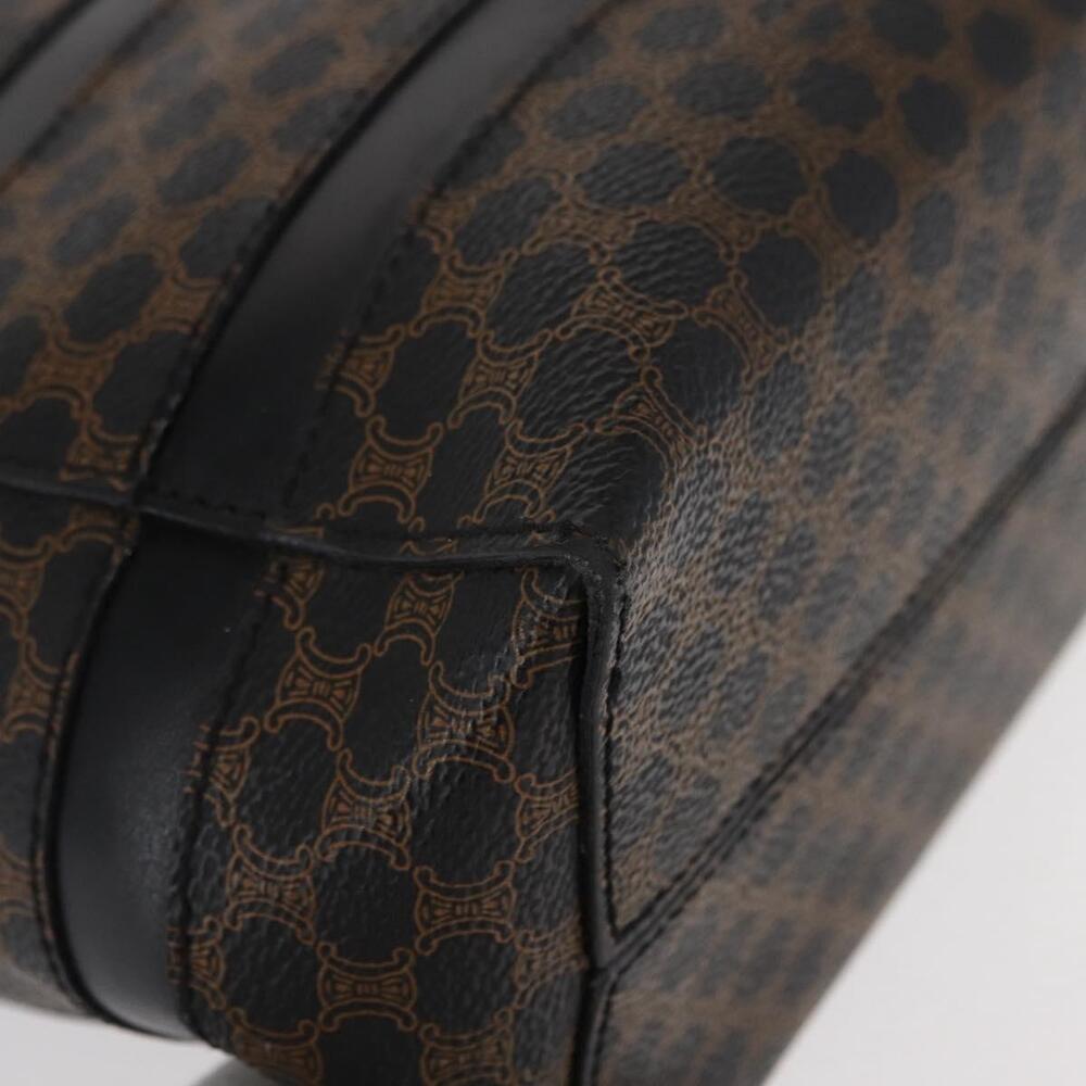 CELINE Macadam Canvas Tote Bag PVC Leather Black Gold Auth 155936 - Picture 9 of 16
